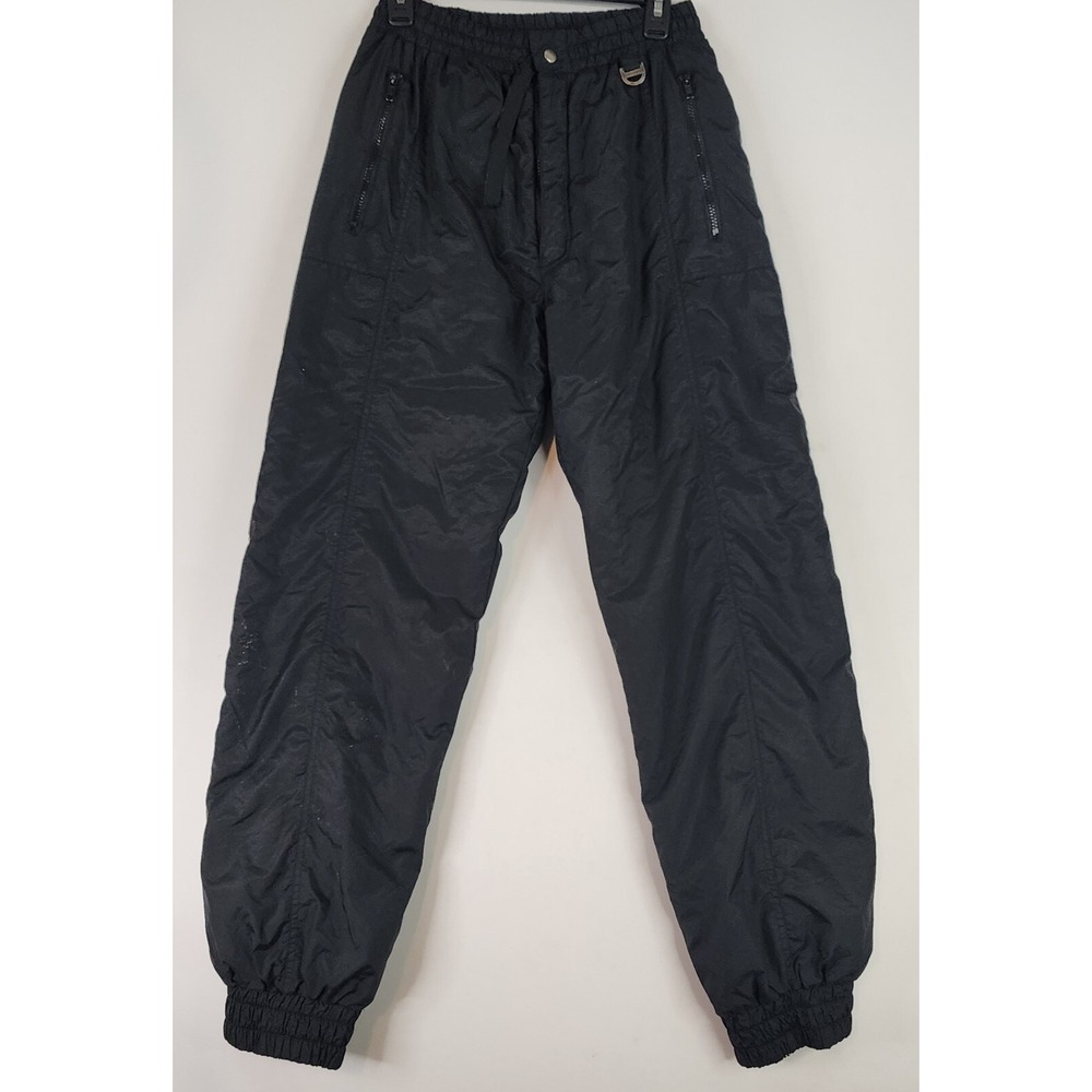 Ski Gear Pants Womens Medium Black Elastic Waist Zipper‎ Pockets Snow Pants